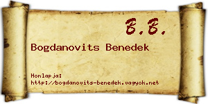 Bogdanovits Benedek névjegykártya